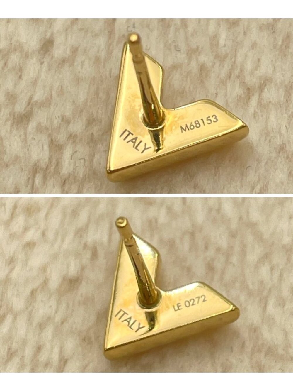 Authentic Louis Vuitton 2 PAIRS Essential V Gold Tone Hoop Earrings LV Logo - Picture 11 of 16
